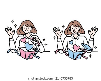 Illustration from the time you received the present.Gifts, gifts, birthdays, anniversaries, Christmas, surprises and celebrations.