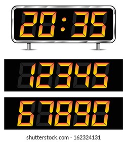 Illustration of timer with set of numbers