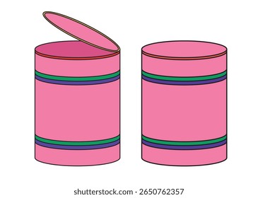 Ilustração estanho retro rosa design único