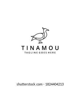 Illustration Tinamou wild bird sign logo design template