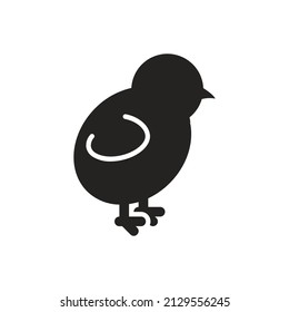 illustration of a tiny chick, solid icon.
