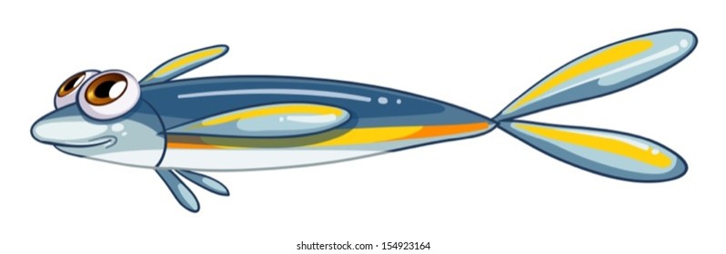 Illustration of a tiny fish on a white background