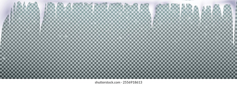 Illustration of tiny flying snow flakes. Menacing dust freezes shapes. Snowfall sky white transparent wallpaper. Flat snowflakes january vector.	