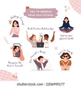 illustration of tips to improve your self-Esteem