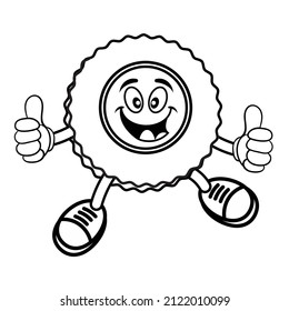 The illustration of tire cartoon vector. Suitable for automotive.