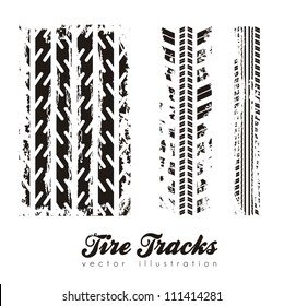 illustration of tire marks on white background, vector illustration