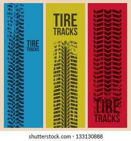 illustration of tire marks on white background, vector illustration