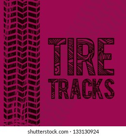 illustration of tire marks on white background, vector illustration