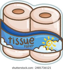 illustration of tissue paper rolls package