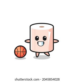 Illustration der Gewebewalze ist Basketball spielen, süßes Design
