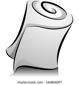 Ilustración de rollos de tejidos en blanco y negro
