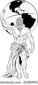 illustration of titan from greek mythology atlas