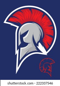 Illustration of a titan or spartan helmet icon/Vector Roman Warrior Mascot