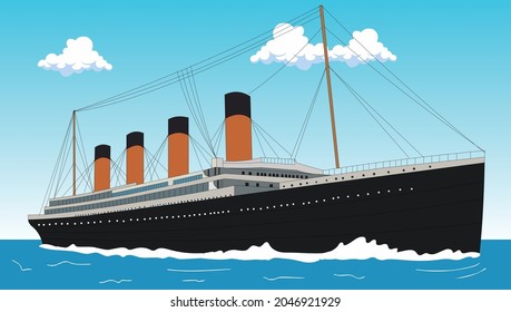 Illustration of Titanic ship vector art