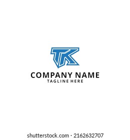 Illustration TK logo design, initial TK letter design with sci-fi style. TK logo for game, esport, Technology, Digital, Community or Business. T K sport modern Italic alphabet font. Typography urban s