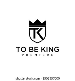 Illustration of TK signs with crowns on them looks luxurious and elegant logo design