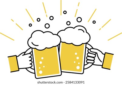 Illustration of toast with draft beer