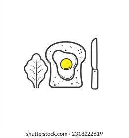 illustration of toast, food, vector art.