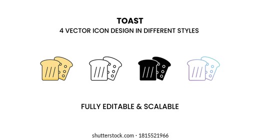 illustration of Toast Vector icons in different style