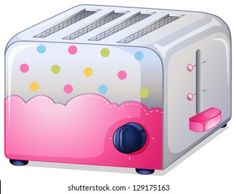 Illustration of a toaster on a white background