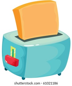 ilustración de una tostadora sobre un fondo blanco
