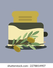 illustration Toaster with Organic Olive