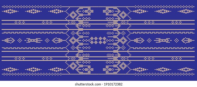 Illustration of Toba Batak Ulos in blue