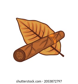 illustration of tobacco and cigar, vector art.
