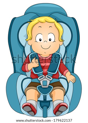 Illustration Toddler Strapped Car Seat Stock Vector (Royalty Free ...