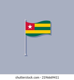 Illustration of Togo flag Template