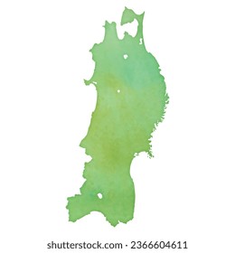 Illustration of Tohoku region in Japan, Vector illustration