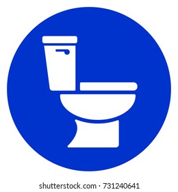 Illustration of toilet circle blue icon