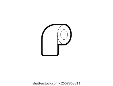 
Illustration of toilet paper on a white background using outline style