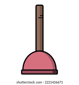 illustration of  toilet plunger huse