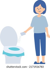 Illustration of toilet at the time of disaster