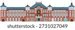 Illustration of Tokyo Station seen from the front