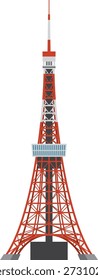 Ilustração da Torre de Tóquio vista da frente