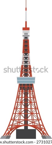 Illustration of Tokyo Tower seen from the front