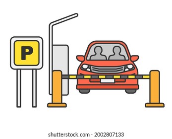 Illustration of a toll parking lot.