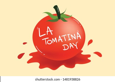 Illustration tomato designs for spanish festival la tomatina./Concept La tomatina festival in spain.