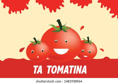 Illustration tomato designs for spanish festival la tomatina./Concept La tomatina festival in spain.