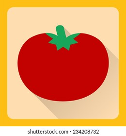 Illustration of tomato icon. Flat design vegetable vector EPS10