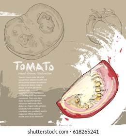 illustration of tomato on background design