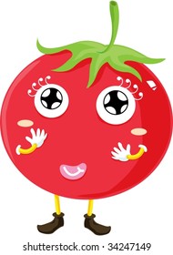 ilustración de tomate en blanco