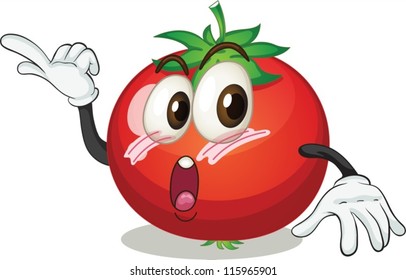 illustration of a tomato on a white background