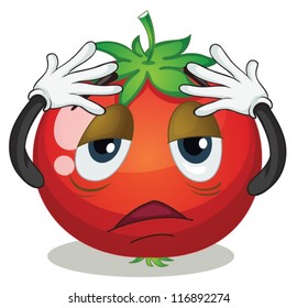illustration of a tomato on a white background
