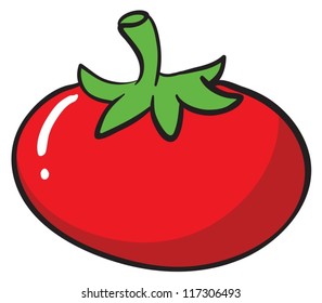 illustration of a tomato on a white background