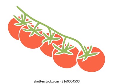 Illustration of tomatoes on a vine