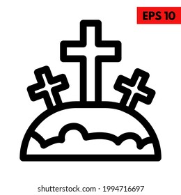 illustration of tomb line icon