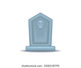 illustration of a tombstone. grave stone. symbol or icon. minimalist 3d style design. halloween elements